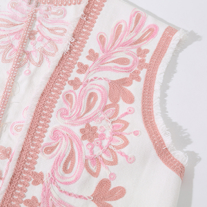 ملابس نسائية للخريف موضة جديدة من القطن سترة مزهرة غير رسمية بدون أكمام سترة نسائية - Product Image 6