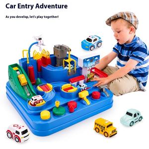 Cadeau de nouvel an jouets de fente de chemin de fer pour enfants voiture et camion traversant l'aventure dans le parking de petit train - Product Image 2