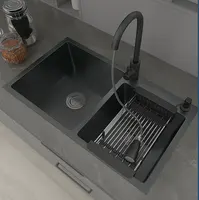 Çin fabrika için sus304 siyah mutfak lavabo mutfak lavabo/fırça nikel çift kase lavabo içerir drenaj
