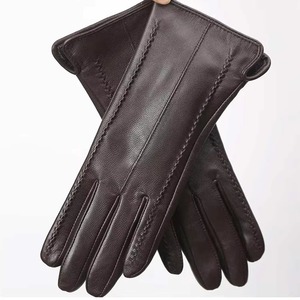 Gants d'hiver en cuir gris, style uni, sans doublure, pour usage quotidien, dernière conception, longueur poignet, pour l'extérieur - Product Image 2