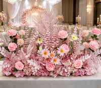 Moderne Rosa Plastik Künstliche Rosen-Lotus-Kugel Realistisch Duftend Umweltfreundlich Handgefertigte Kunstblumen für Hochzeitsgang und Bühne