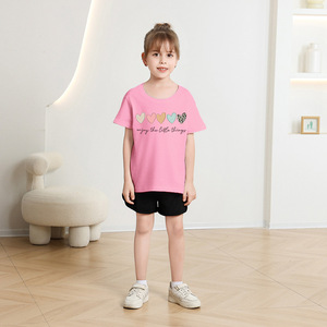 T-shirt pour enfants à col rond été 2025, logo personnalisé imprimé, dessin animé, coton tricoté, demi-manches, garçons filles, importé, mode décontractée - Product Image 4