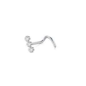 <strong>Gold</strong>-Plated Stainless Steel Body Jewelry Triple Drill L-Rod <strong>Nose</strong> Nail Puncture Style Pearl Stone <strong>Nose</strong> <strong>Ring</strong> Piercing Gift - Product Image 3
