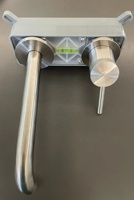 Robinet de lavabo encastré mural doré en céramique mitigeur d'eau chaude/froide pour chambre à coucher ZY-W238G en acier inoxydable 304