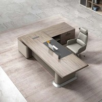 Bureau de direction moderne et design pour directeur général Table de bureau en L pour patron et directeur Bureau avec étui de rangement