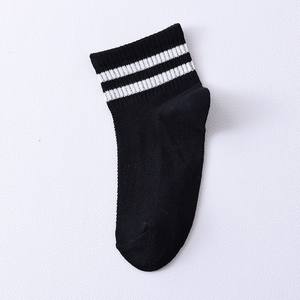 <span class=keywords><strong>Calcetines</strong></span> deportivos acanalados de punto de Color sólido para niños de fábrica, calcetín informal de bebé de malla de <span class=keywords><strong>hilo</strong></span> suave de algodón de tubo medio blanco y negro para niños - Product Image 6