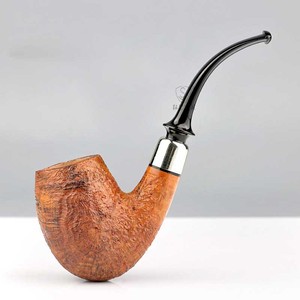 SL Stone Nanmu <strong>Sherlock</strong> Holmes Bend <strong>Pipe</strong> 3mm Flue Solid Wood <strong>Pipe</strong> With Nozzle