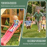 Structures de jeux en bois pour jardin, ensemble de jeux d'extérieur avec système d'escalade, balançoire pour enfants de 3 à 8 ans