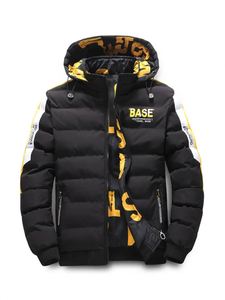 Veste à capuche pour homme en dropshipping - Manteau d'hiver décontracté en polyester 100% à motif alphabet, coupe régulière, tissu non extensible - Product Image 6