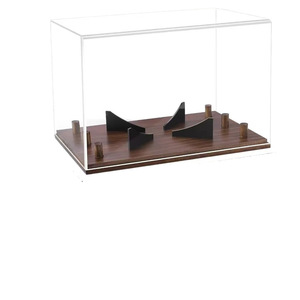Support de présentation multifonctionnel en acrylique avec base en bois pour le rangement de balles de softball, baseball, basketball, football et golf - Product Image 1