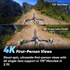 Cámara de Acción Insta X3 con Video HDR Activo de 360°, Sensor de Lente Única 4K, Estabilización FlowState a Prueba de Agua - Product Image 6