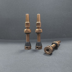 High Quality 50mm <b>Tubeless</b> Bicycle Presta <b>Valve</b> Brown Aluminum Alloy Accessory - Product Image 1