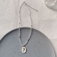 Cadeaux de fête des mères mode bijoux fins mer plage pierre naturelle pierre biliaire noire perlée en forme de coeur pendentif colliers pour femmes