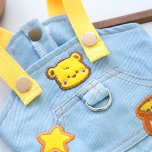 PETCIRCLE Pet Circle Spring/Summer Dog & Cat <b>Cute</b> Pet Suspenders with Leash and Honey <b>Bear</b> Denim Skirt - Product Image 4