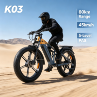 Vélo électrique tout-terrain 48V 20AH avec batterie amovible 750W, autonomie 80KM, pneus larges 26x4.0, frein Shimano