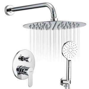 Vevor — ensemble de douche dissimulée en acier inoxydable, pommeau de douche pluie mural de luxe, système de mitigeur, Combo, 8 pouces