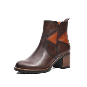 Vendita calda di scarpe da donna in pelle polacca stivaletti con tacco alla caviglia - Product Image 6