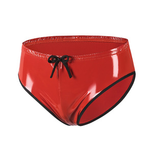 Prodotto Transfrontaliero Stile Europeo e Americano, Shorts Erotici in Pelle PVC Lucida con Fiocco Sexy e Lacci, Senza Entreperni - Product Image 3