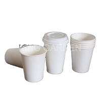 Gobelet en papier kraft jetable à paroi simple, personnalisé par l'usine King Garden, avec revêtement PE, couvercle blanc en PP/PS, certifié ISO, pour café chaud, thé, vin