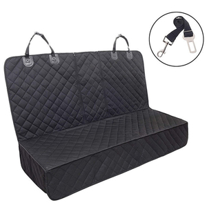 POP DUCK Waterproof Non-Slip Anti-Scratch Pet Dog Car Seat Cover for Back Seat with Mesh Window Side Flaps and Storage Pockets