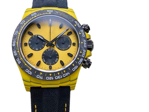 Montre homme automatique mécanique multifonctionnelle de luxe, chronographe étanche avec cadran en fibre de carbone et bracelet en nylon - Product Image 3
