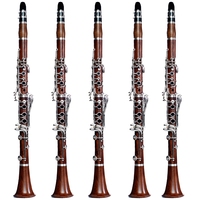Bb Clarinet 17Keys Mahogany Wood Body Nickel-Silver Plated Keys Professional Woodwind Instrument OEM Custom Wholesale KINGMUSICO