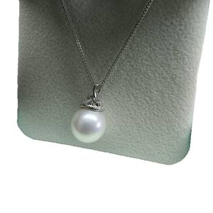 Pendentif en argent S925 avec une grosse perle d'eau douce ronde de 11-12 mm, bijoux de bonne qualité, cadeau, collier, pendentifs et breloques en perles - Product Image 5