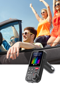 2024 <span class=keywords><strong>Amazon</strong></span> coche inalámbrico Bt FM transmisor receptor <span class=keywords><strong>Radio</strong></span> adaptador carga agudos graves sonido Mp3 reproductor QC3.0 USB cargador rápido - Product Image 3