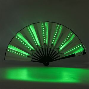 Abanico Plegable de Bambú Ecológico para Hombre, con Luz LED Creativa, para Discoteca, KTV, Bar, con Técnica Pintada, Colorido, Regalo para Fiesta de Baile - Product Image 4