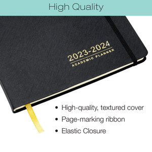 LABON Academic Planner 2026 2027 Cuaderno negro de tapa dura con cinta de banda elástica Marcapáginas <span class=keywords><strong>Agenda</strong></span> de lámina dorada - Product Image 3
