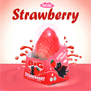 PoPI CAT Promotion : Crème glacée à la <span class=keywords><strong>fraise</strong></span>, motif chat noir mignon, forme de fruit réaliste, édition limitée été, dessert en cône sucré - Product Image 6