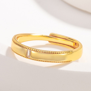 Anéis de Casal Banhados a Ouro Joias de Casal com Diamante para Mulheres e Homens Anéis Ajustáveis com Zircônia Brilhante - Product Image 3