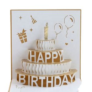 Cartes de vœux 3D faites à la main en papier artisanal avec inscription de meilleurs vœux - Product Image 4