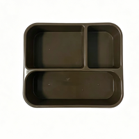 Seau à appâts carré en plastique camouflage avec plateau de séparation, portable, pour la pêche à la carpe et le stockage de matériel de pêche