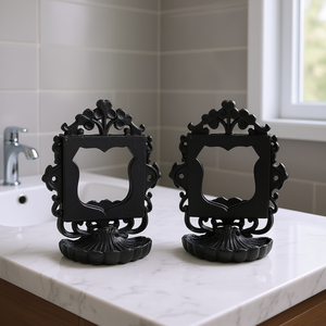 Ensemble de 2 porte-savons en métal, 6,3x3,9x8,2 pouces, design floral victorien, accessoire de salle de bain rectangulaire à fixer au mur - Product Image 2