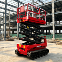 Équipement de levage pour maintenance intérieure, Plateforme élévatrice à ciseaux sur chenilles tout-terrain, Plateforme de travail en hauteur 8m 10m 12m, Machine élévatrice à ciseaux