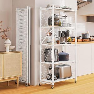 Estantería de almacenamiento de estante de metal plegable de 5 niveles con cocina con ruedas - Product Image 4