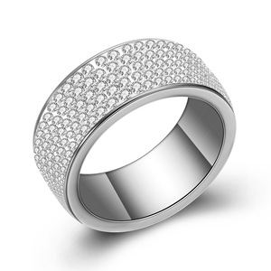 Stainless Steel <b>Ring</b> 8mm Micro Pave <b>CZ</b> Multi Color For Women Gift Jewelry - Product Image 2