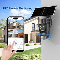 Caméra de sécurité sans fil 4G solaire PTZ 2K pour extérieur, double objectif, double écran, 24/7, batterie longue durée, SIM intégrée