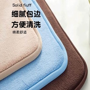 Ensemble de tapis de bain Cangming 3 pièces gris en polaire corail antidérapant et absorbant pour salle de bain, style moderne et simple - Product Image 4
