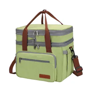 أكسفورد حقيبة الغداء مخصصة معزولة حراريًا حقيبة حمل غير منسوجة مع حزام حقيبة عمل نزهات شاطئ للبالغين