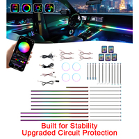 Lumière ambiante universelle pour voiture, matériau ignifuge, lumière LED intérieure pour voiture, puces LED haute densité, sans taches sombres, sans scintillement