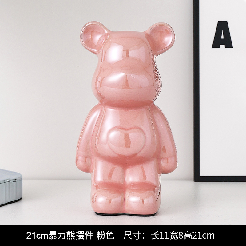 Hucha oso violento rosa 21cm