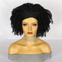 Perruques Courtes Synthétiques Bouclées et Volumineuses pour Femmes Noires, Perruque Bandeau Sans Colle, Perruques Synthétiques en Fibre Future