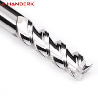 Fresa sin recubrimiento de carburo de tungsteno Hrc55 HANDERK, fresa de aluminio de carburo sólido de 3 flautas para máquina herramienta CNC