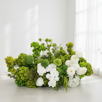 Nouvelle Boule de Composition Florale en Soie Verte et Blanche de Haute Qualité et Durable 2026, Décoration Romantique de Centre de Table pour Mariage