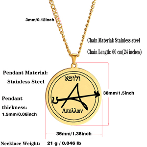 HLSS521 <span class=keywords><strong>Apolo</strong></span> el <span class=keywords><strong>Dios</strong></span> de la luz y la literatura en la antigua mitología griega talismán amuleto COLLAR COLGANTE de acero inoxidable - Product Image 4
