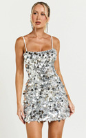 Robe une pièce pour femme, vente en gros, à sequins dorés et bretelles perlées, silhouette droite, longueur mi-mollet, séchage rapide