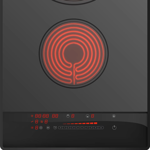 H-one Touch Tempered Black Coil Double Burner Built-In <b>Ceramic</b> Infrared <b>Cooktop</b> for Countertop - Product Image 3