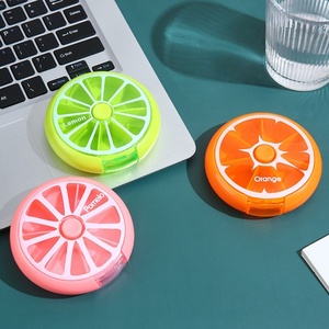 Pill Box Organizer Plastic Weekly 7-Day <b>3</b>-Times Medicine Dispenser Push Button Rotate Planner 7 Compartments Modern Design - Product Image 3